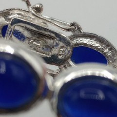 FAS DESIGNER Sterling Silver Blue Lapis Stone Bracelet Vintage Fashion Jewelry
