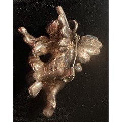 Sterling Silver Electroform Cherub Angel Pin Pendant