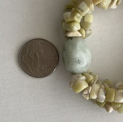 Vintage Tourmaline Quartz Stretch Bracelet 6.25in Green Chunky Boho 46.48g