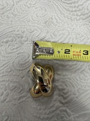 Vintage Gold Plated Bold Irregular Sculptural “X” Design Clip-On 1.5” Earrings