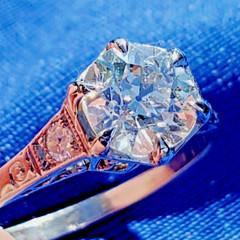 Original EARTH MINED DIAMOND ART Deco Engagement Ring Vintage Platinum Solitaire