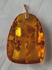 Vintage Natural Baltic Amber Pendant Chunky 14K 583 Gold Bail Made in USSR