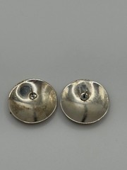 Vintage Courtney Peterson Sterling Silver Brass Fish Earrings Signed