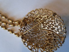 Gold Tone Monet Necklace, Ann Taylor Bracelet and Brooch.