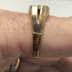 Vintage 18KT HGE Gold Plated & Cubic Zirconia in 3 Stone Ring varied sizes