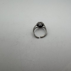 VTG 24mm Sterling Silver 925 NY Marked Filigree Resizable Heart Ring 1.9g