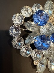 Vintage Eisenberg Ice Blue Rhinestone Brooch Pin Signed