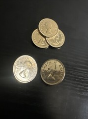 Vintage Queen Elizabeth II Coin Ear Rings & Brooch 1958 1959 Uncirculated