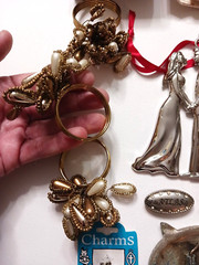 Lot of Odd Metal Items Belt buckles, ornaments, stop watch, rings, key chain +
