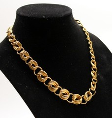 Vintage Monet Double Curb link Gold Tone Necklace