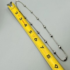 Sterling Oval Bead Stations Necklace From Italy 18” Vintage KC