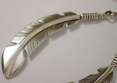 ESTATE Vtg Navajo Feather 12.2g Sterling Silver Feather 3 1/8″ Dangle Earrings