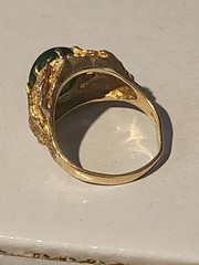 Vintage Antique 14k Gold Ring with Jade 5th generation owner