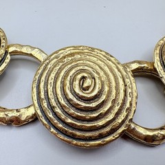 R.J. Graziano Necklace Earrings Set NWT Gold Tone Spiral Disc Statement Collar