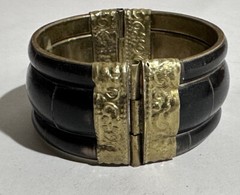 Vintage India bangle 100% genuine horn bone brass stone bracelet Made In India