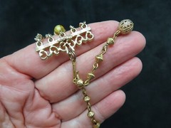 Vintage 1960’s Golden Seed Bead w/Multiple Chain Necklace Adjustable