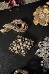 17 Piece Modern Jewelry Lot Gold/Silver Tone Brooches Necklaces Bracelets