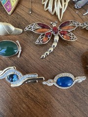 Spectacular lot of assorted vintage brooches