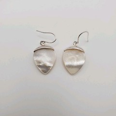 Vintage Designer JEZ Jezlaine Sterling Silver 925 Mother of Pearl Earrings