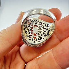 Sarda Sterling Silver Ring Melon Quartz Pebbled Size 10 JTV Caviar Bali 925