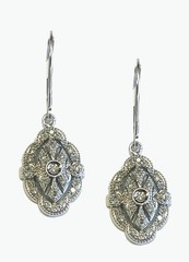 From Estate 40 Diamonds 14k White Gold Dangling Earrings
