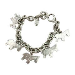 Vtg Cookie Lee Donkey Charm Bracelet 7–7.5″ Red White Blue Toggle VGC