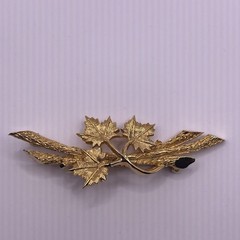 Vintage Boucher Signed and Number Gold Tone Brooch 2.5 inches long 1950s READ
