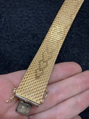Vintage De Cesare 18K Gold Plated Mesh Bracelet Mens Woman’s Jewelry