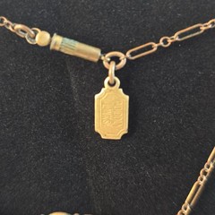 VTG Pididdly Links Brass Gold Tone Rhinestone Art Nouveau Necklace Kingston NY