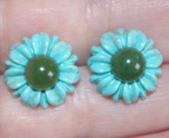 15MM Turquoise Flower Jackets For Stud Earrings Use With Any Studs Multi Listing