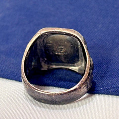 WW2 Sterling Silver Military Signet Ring 15.2 Grams Size 8.75 FD Sterling