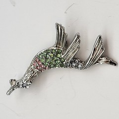 VINTAGE Seal Se Lion Brooch Pin CRYSTALS Rhinestones 1928 flamboyant Animal