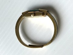 Vtg MCM Caron Women’s Swiss Bracelet Watch 20 Microns Gold w/Turquoise Enamel***