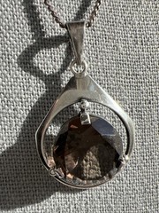 Vintage Sterling Silver & Smoky Quartz Necklace; Made in Israel; Beautiful!
