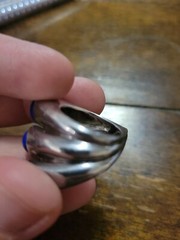 Vintage Modernist Multi Lapis Sterling Silver Ring Size 6 1/4