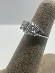 Antique Old Mine Cut Natural Diamond Engagement Ring 1.35 ct Platinum