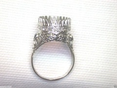 Antique Art Deco Mounting Setting Hold 12MM 14K White Gold Ring Size 5.75 UK-L