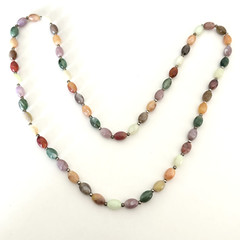 Vintage Multicolor Acrylic Long Beaded Ladies Colorful Strand Necklace 30″