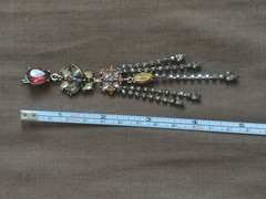Pendant USSR Handmade Vintage Multi-Stone Dangle Jewelry Soviet Era Unique