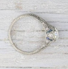 Vintage 1930s Edwardian 2.45 Ct Round CZ Art Deco Engagement Iconic Retro Ring
