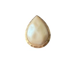 Vintage YSL Yves Saint Laurent Faux Pearl Brooch Mid Century Gold Tone 2 inches