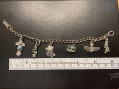 Vintage Silver Tone Charm Bracelet 7″ Fred Harvey Era AZ NM UT CA Western West