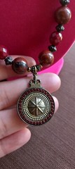 Rare Vintage Retired Grandmother Button Necklace ,Rhinestones, Marble Stones,…