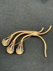 Vintage Matisse Renoir Calla Lily Copper Brooch 3 1/8″ long – Beautiful MCM