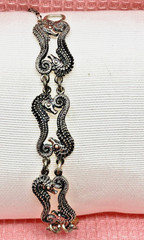 Vintage Carl Schon Double Seahorse Sterling Bracelet Baltimore EUC #1020