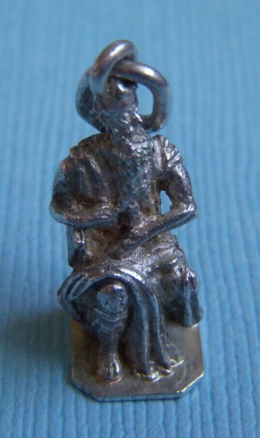 Vintage Moses Statue Michelangelo Rome Italy silver charm