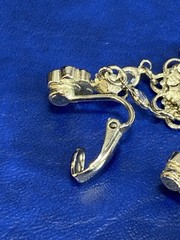 Vtg Silvertone Rhinestone Chandelier Flower Dangle Drop Clip On Estate Earrings