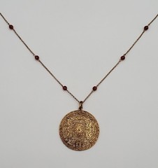 VTG 925 Ross Simons Necklace 32in Sterling Silver Vermeil 18g Asian Medallion