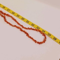 Vintage Long Chip Red Coral Necklace 25″ Long No Clasp