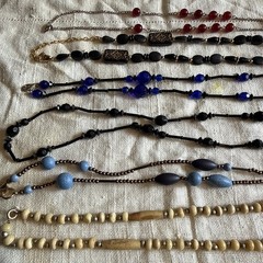 Vintage Jewelry Lot 5 Necklace 2 Bracelet Glass Plastic Stone Bone Metal NEW!